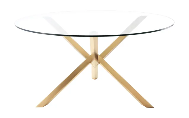 Round Glass Brass Dining Table, 60"