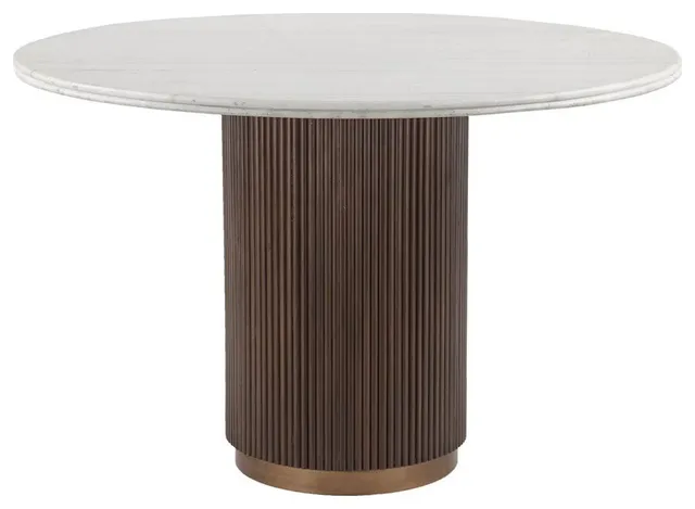 Round Marble Pedestal Dining Table, Oroa Mayfield