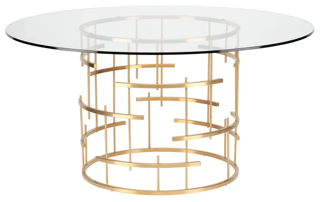 Round Tiffany Dining Table, Gold