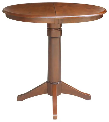Round Top Pedestal Table With 12 Leaf