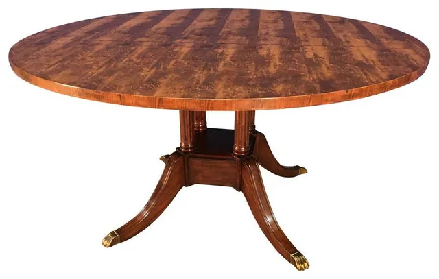Round Yew Wood Georgian Dining Table by Leighton Hall