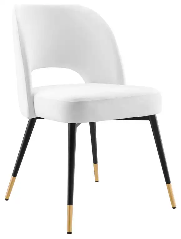 Rouse Performance Velvet Dining Side Chair, White