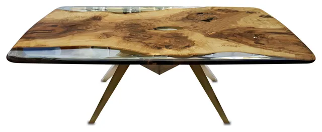 Rustic Ash Wood Dining Table, 10-12 Seater