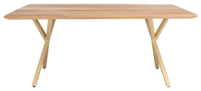 Safavieh Couture Barron Rectangle Dining Table, Natural/Gold