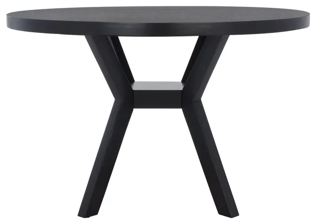 Safavieh Couture Luis Round Wood Dining Table, Black