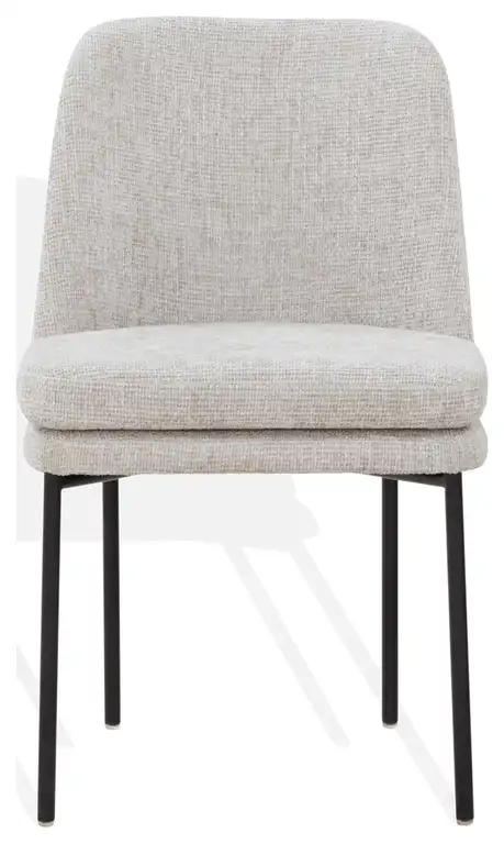 Safavieh Couture Tamarie Chenille Dining Chair, Light Grey/Black