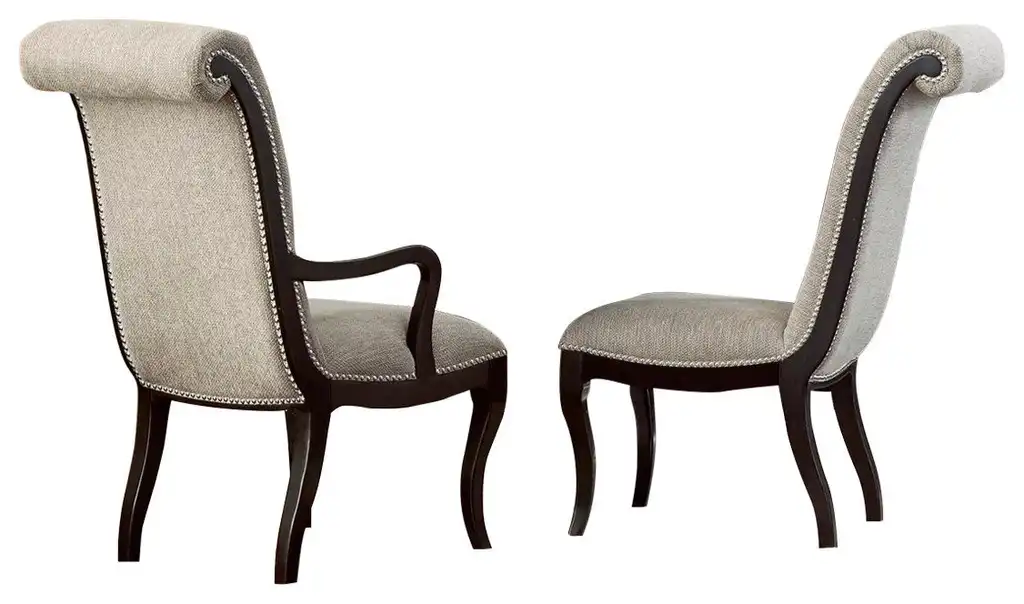 Sasha Contemporary 2 Dining Arm Chair, Light Fabric