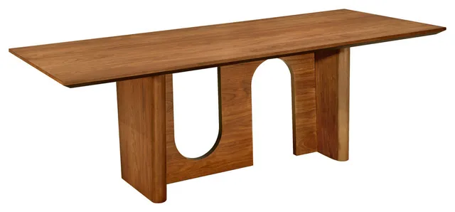 Satra Walnut Rectangular Dining Table, 92" Long Walnut Wood Table