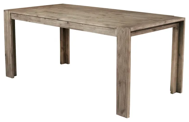 Seashore Fixed Top Dining Table, Antique Natural