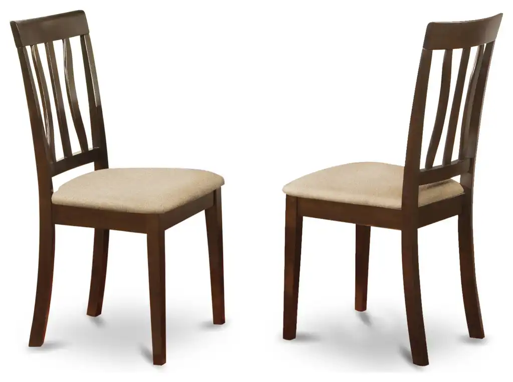Set of 2 Antique Dining Room Chair, Cappuccino Finish