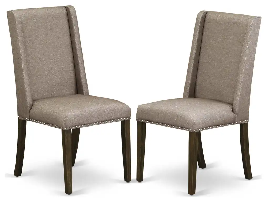 Set of 2 Florence Parson Chair With Dark Khaki Fabric
