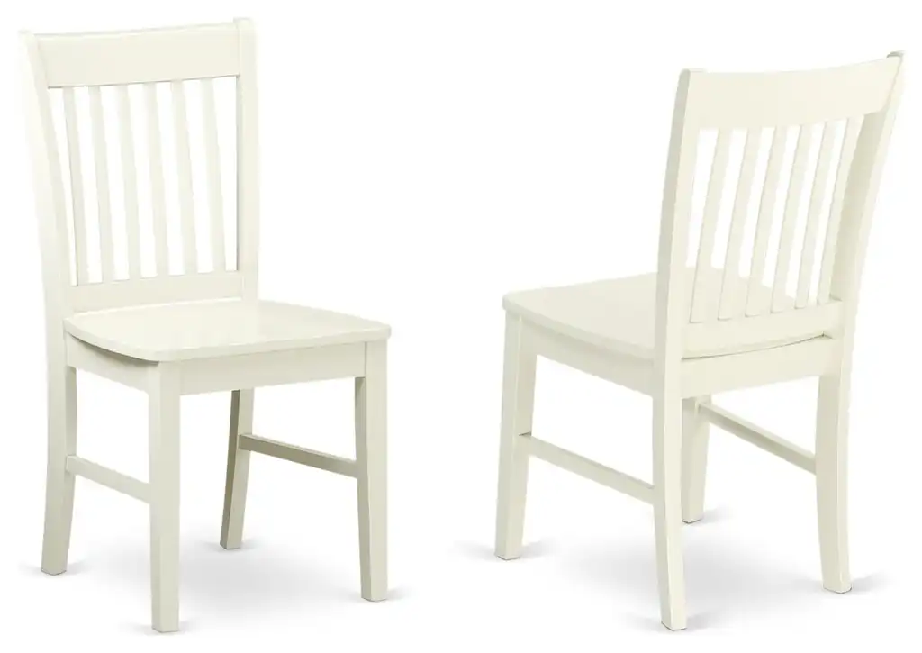 Set of 2 Norfolk Dining Chair With Wood Seat -Linen White Finish.