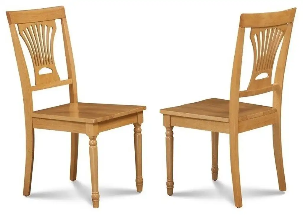 Set of 2 Somerville Dining Side Chair, Wooden Seat, Oak
