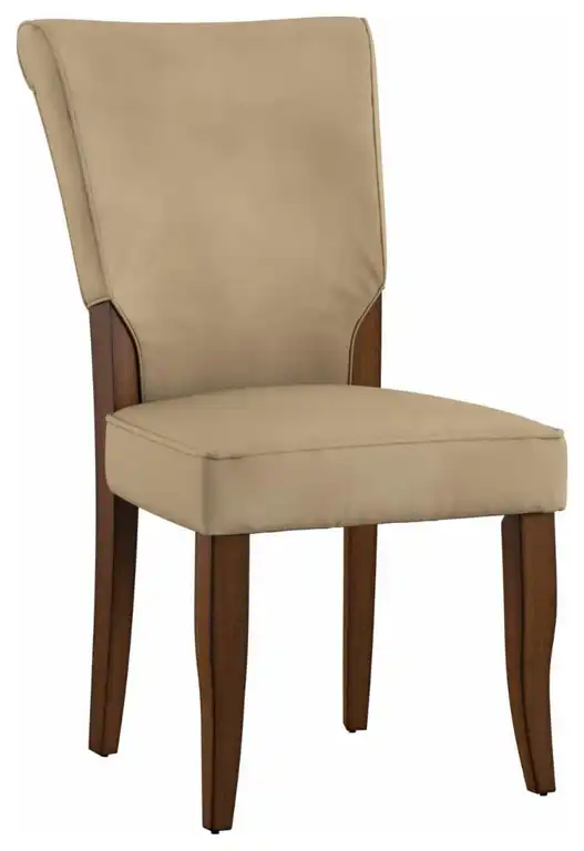 Set of 2 Velvet Upholstered Dining Chairs with Rubberwood Frame, Olive