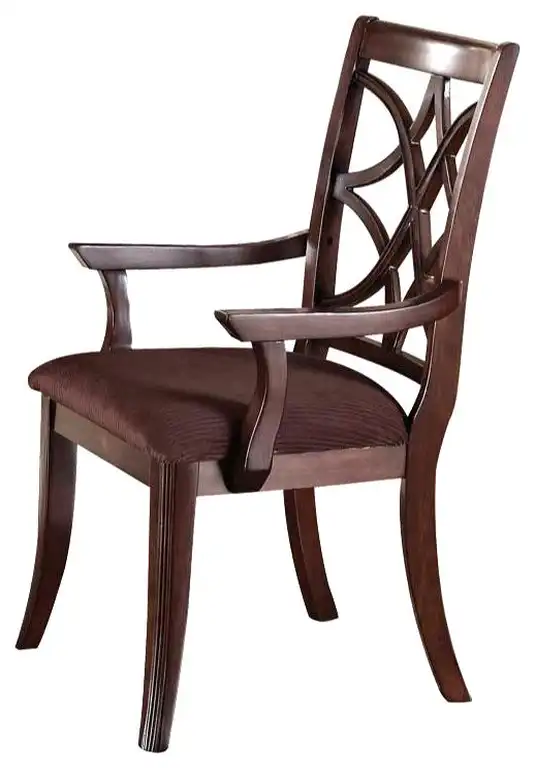 Set of 2 Wood Arm Chairs, Walnut