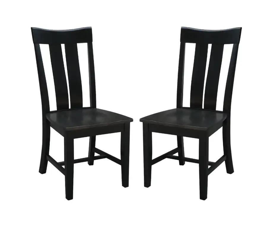 Set of Two Ava Chairs, Coal-Black/Washed Black