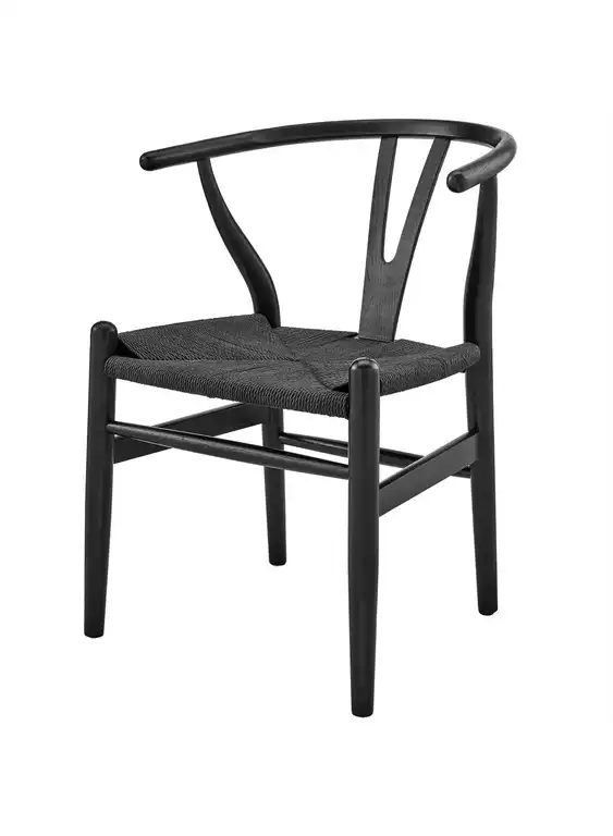Side Dining Chair, Black, Wood, Modern, Kitchen Bistro Restaurant Hospitality