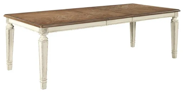 Signature Design by Ashley Realyn 96" Extendable Dining Table in Chipped White
