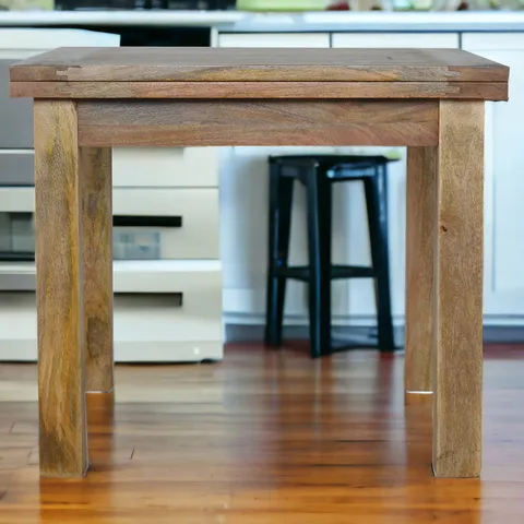 Solid Wood Extendable Butterfly Dining Table, Brown