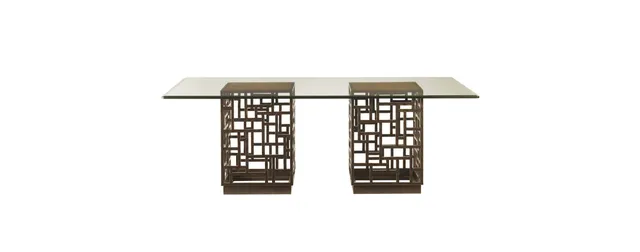 South Sea Dining Table With 84 X 48" Glass Top