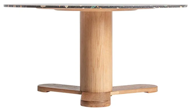 Speckled Black Terrazzo Dining Table, Vical Home Budhir
