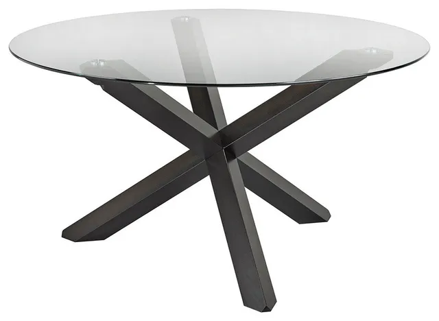 Spiro 55" Modern Tempered Glass Top Dining Table