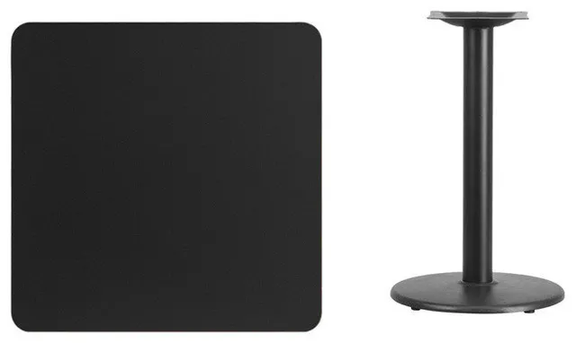 Square Black Table Top XU-BLKTB-3030-TR18-GG