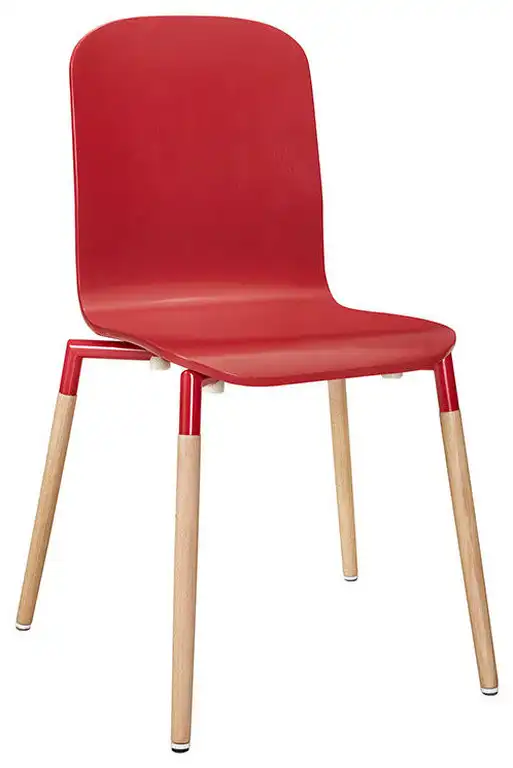 Stack Dining Wood Side Chair, Red
