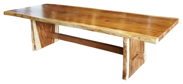 Suar Live Edge Unique Slab Dining Table, 118" Long