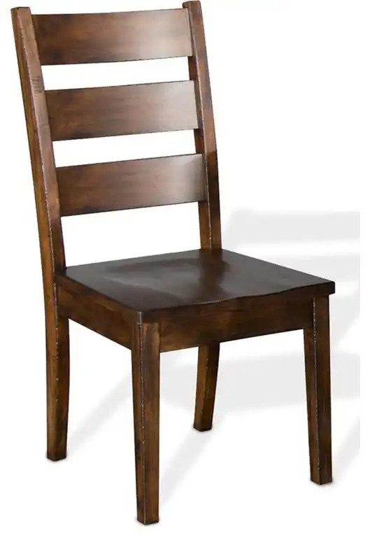 Sunny Designs 40" Tuscany Mahogany Wood Ladderback Chair in Brown (Set of 2)