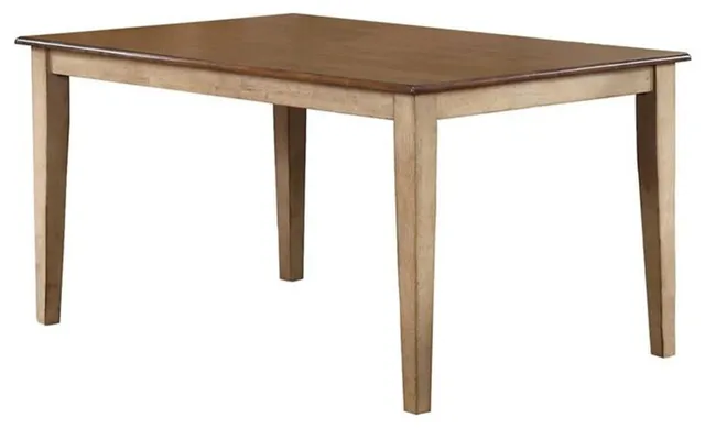 Sunset Trading Brook 60" Rectangular Farmhouse Wood Dining Table in Cream