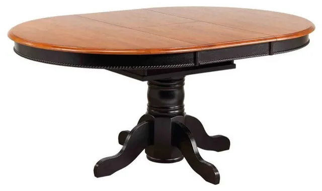 Sunset Trading Selections 48"-66" Extending Dining Table in Black/Cherry Wood
