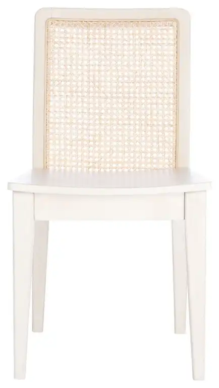 Tab Rattan Dining Chair set of 2 White / Natural