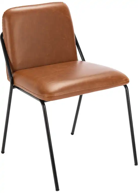 Taddeo Side Chair, Set of 2, Light Brown, Black