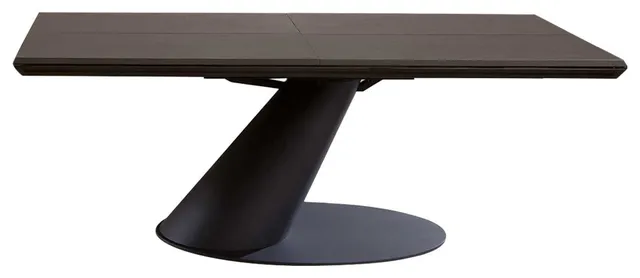 TAURUS Rectangular Dining Extendable Table With Dove Grey Cement Resin Top