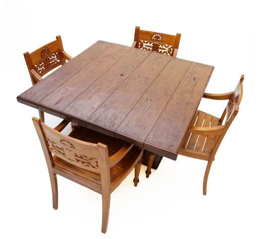 Teak Square Dining Table