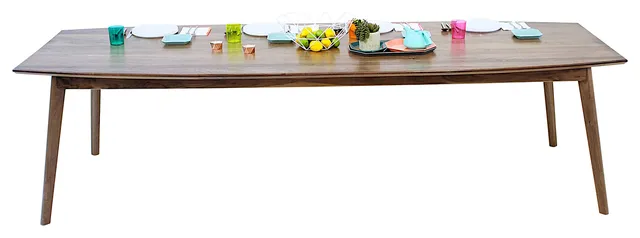 The Santa Monica Large: Mid Century Modern Solid Walnut Dining Table