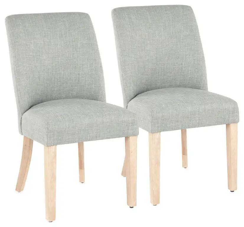 Tori Farmhouse Dining Chair, White Washed Wooden Legs, Set of 2, Green