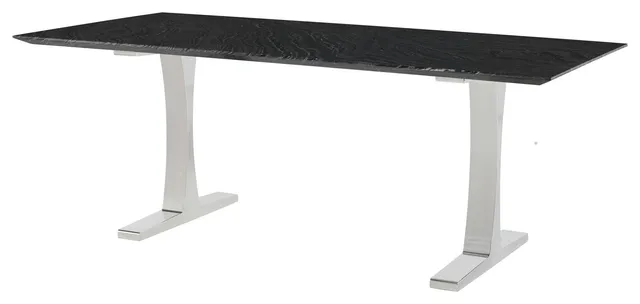 Toulouse Black Wood Vein Stone Dining Table, HGNA481