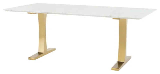 Toulouse White Stone Dining Table, HGNA482