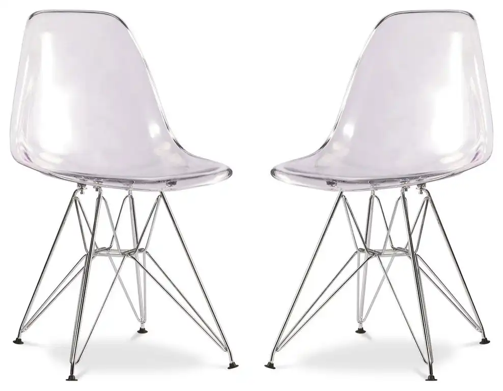 Tower Dining Chair, Clear, 4-Pack