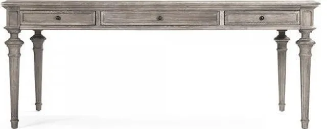 Traditional Limed Gray Oak Dining Table