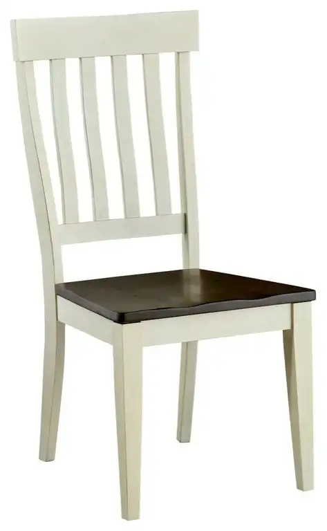 Transitional Two-Tone Slatback Side Chair (Set of 2), Belen Kox