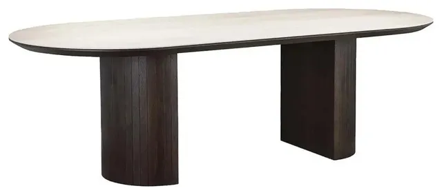 Travertine Ceramic Dining Table, OROA Ritz
