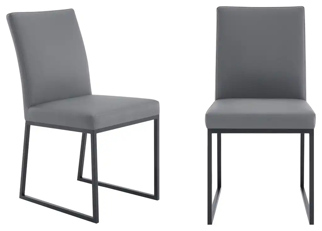 Trevor Contemporary Dining Chair in Matte Black Finish - Set of 2