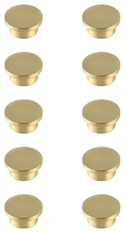 Trovon 1.6 Diameter Brushed Gold Oversize Round Knob Multipack (Set Of 10)