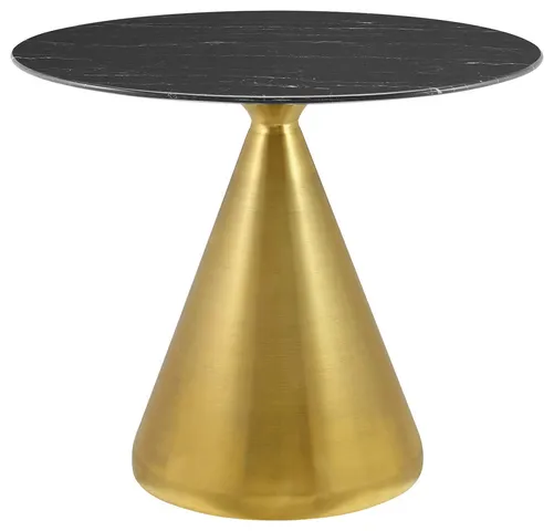 Tupelo 36" Artificial Marble Dining Table, Gold Black