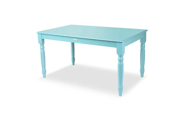 Turin Wood Farmhouse Dining Table, Teal