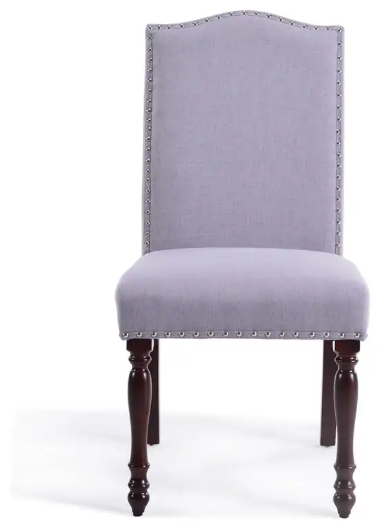Upholstered Accent Dining Chair Classic Parsons Set of 2, Gray