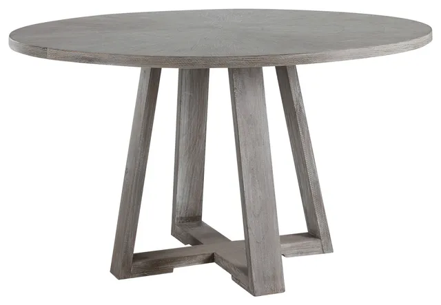 Uttermost 24952 Gidran 52" Round Casual Contemporary Solid Wood - Soft Gray Oak